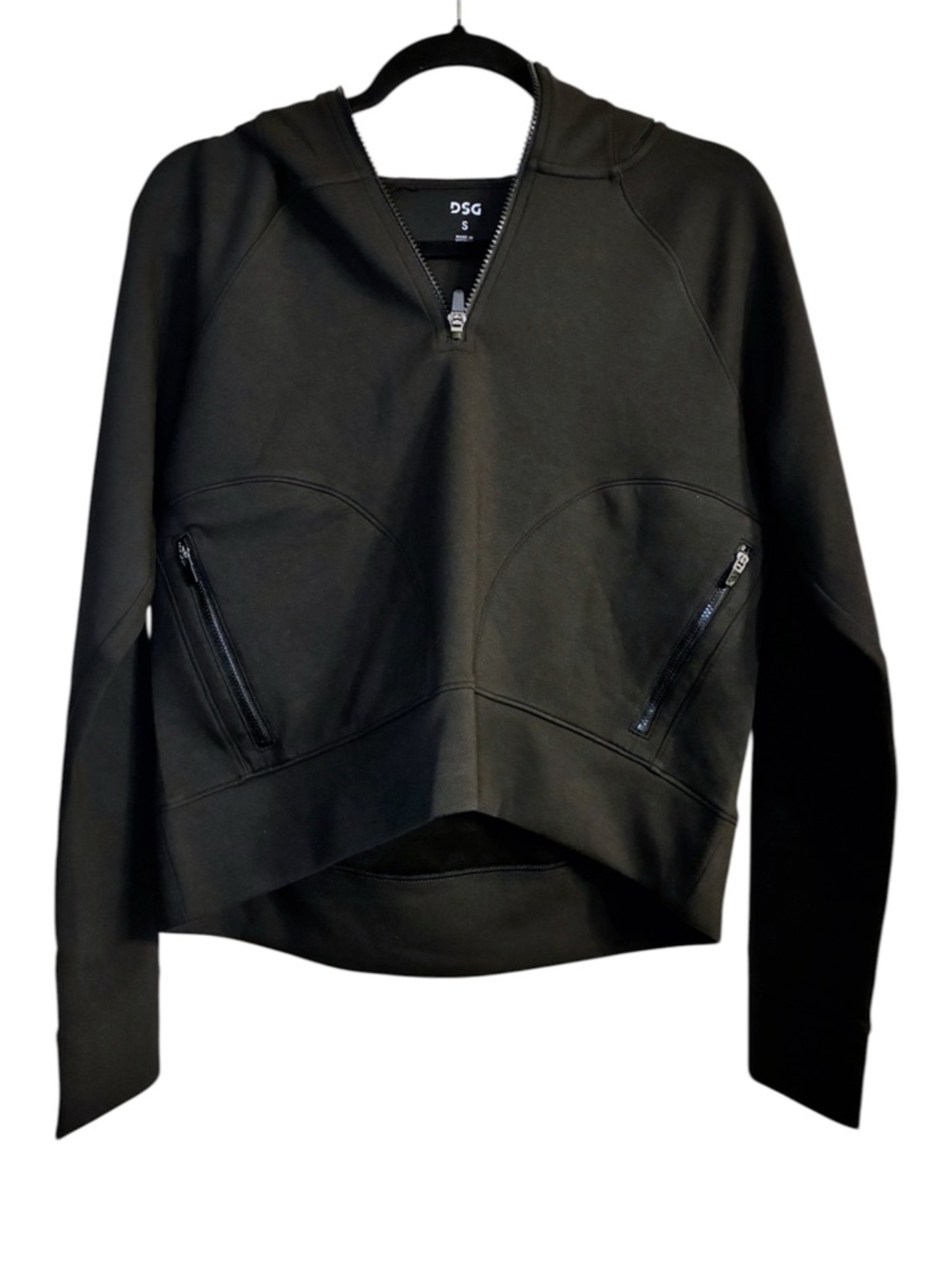 🖤 DSG Cropped Quarter Zip Hoodie Sport Fleece Black Size S NWT